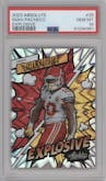 Isiah Pacheco from the 2023 Panini Absolute set graded by PSA and given an overall grade of 10.