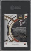 Bijan Robinson from the 2023 Panini Select set featuring a Die-Cut Zebra parallel graded by SGC and given an overall grade of 10.