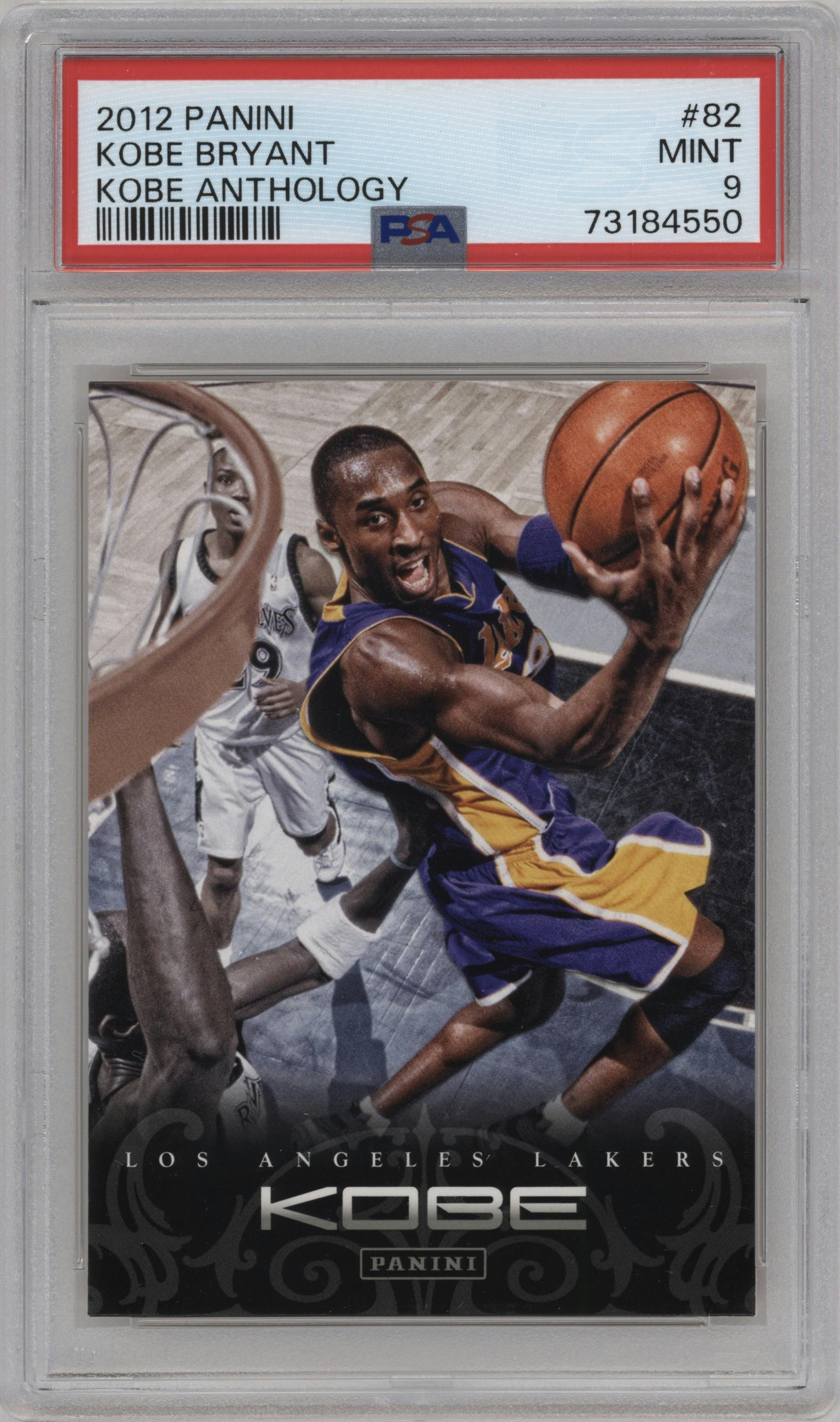 Kobe Bryant from the 2012-13 Panini Kobe Anthology  set graded by PSA and given an overall grade of 9.