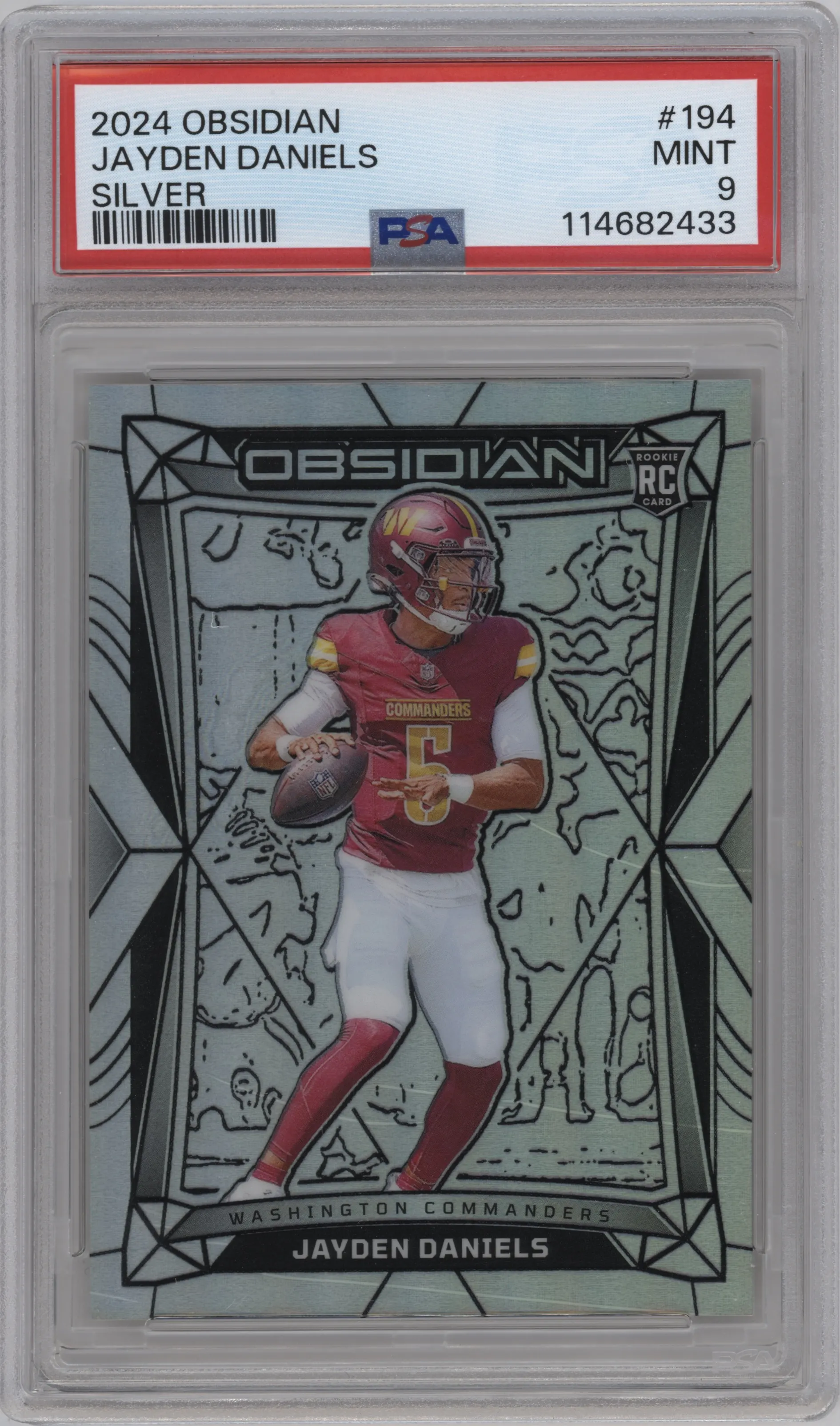 2024 Panini Obsidian Jayden Daniels Silver PSA 9