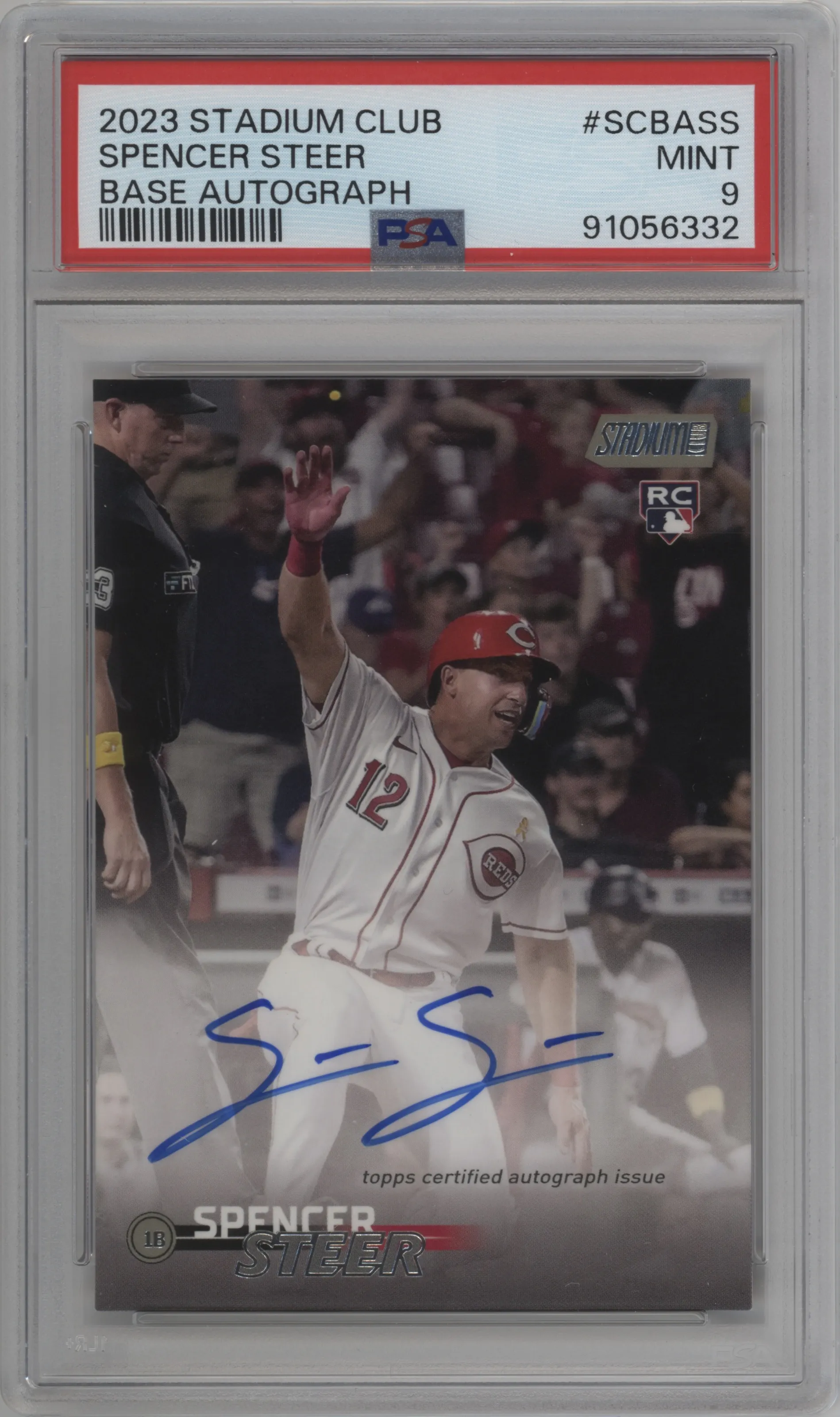 2023 Topps Stadium Club Auto Spencer Steer PSA 9