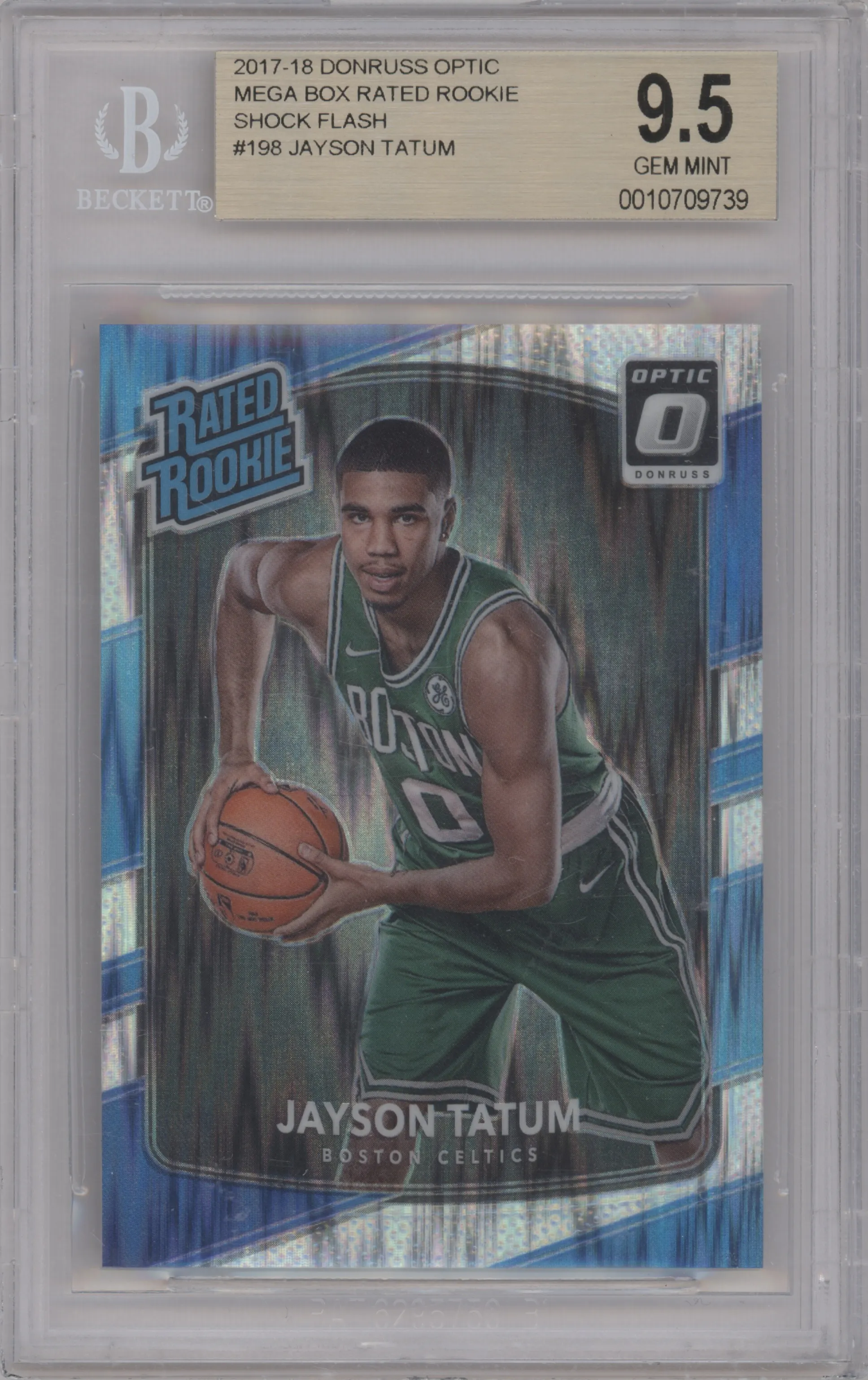 2017 Panini Donruss Optic Rated Rookie Jayson Tatum Shock #198 BGS 9.5
