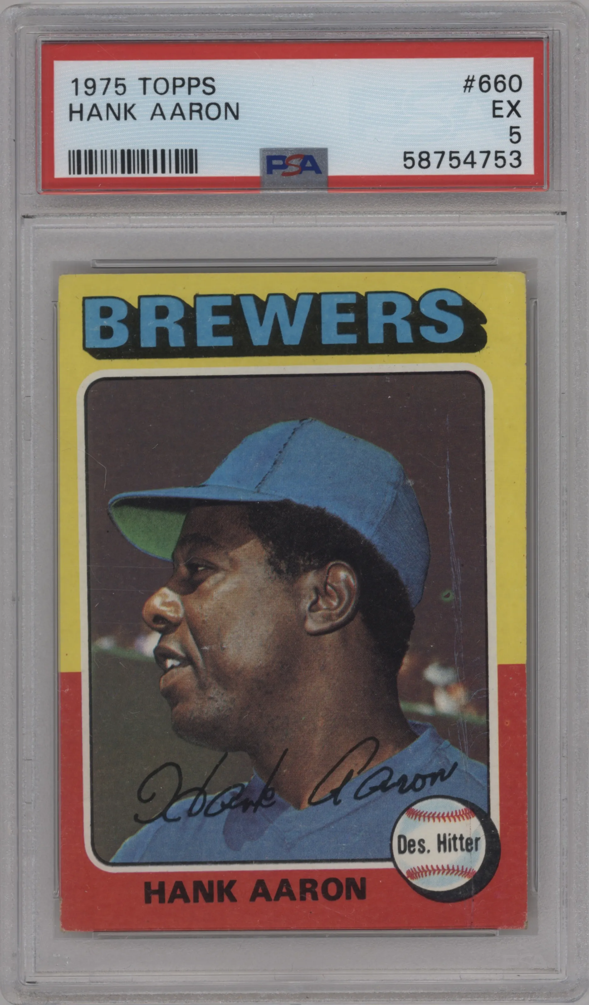 1975 Topps Hank Aaron #660 PSA 5