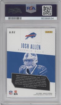 Josh Allen from the 2018 Panini Absolute set graded by PSA and given an overall grade of 10.
