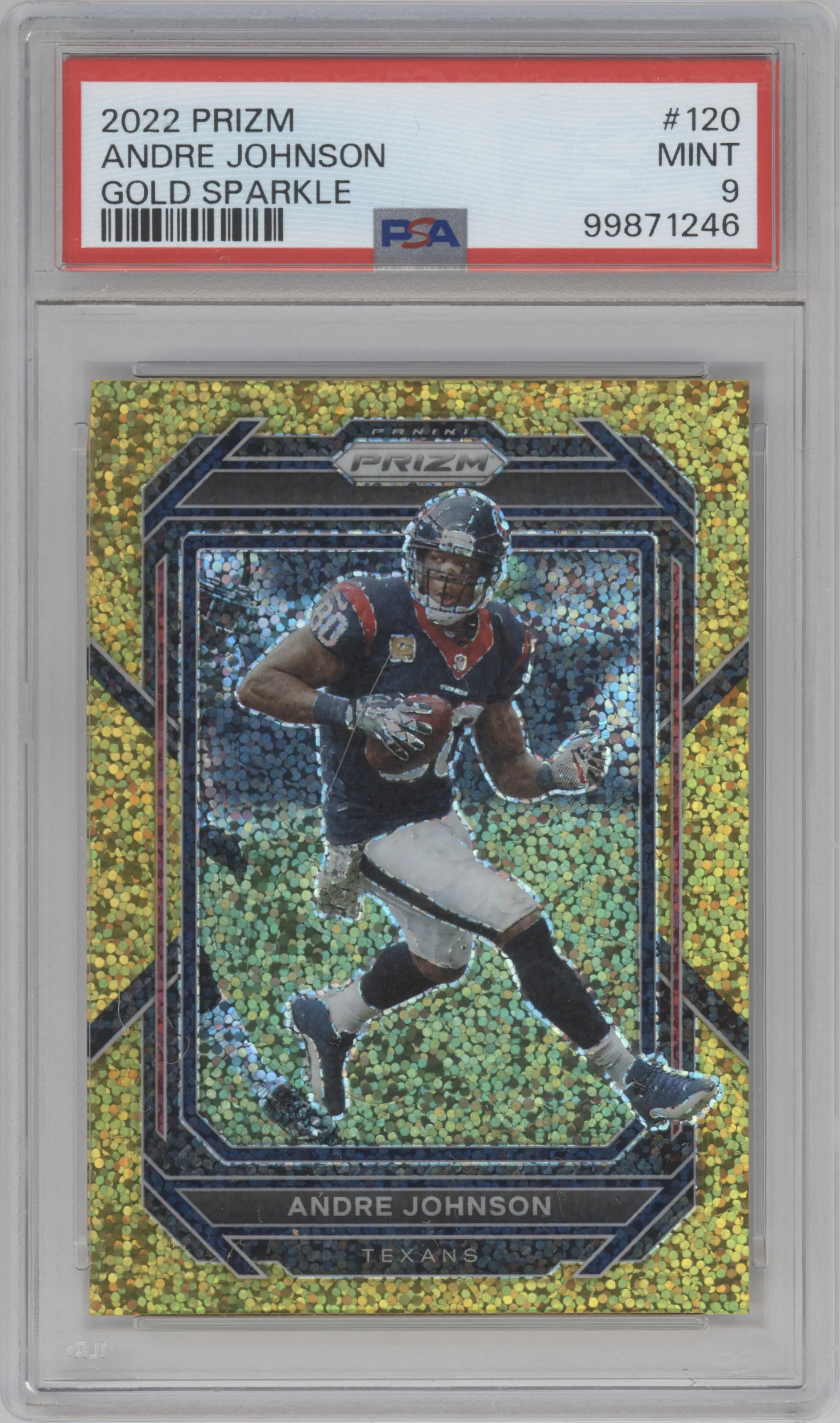 2022 Panini Prizm Andre Johnson Gold Sparkle PSA 9