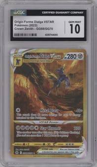 Origin Forme Dialga VSTAR from the 2023 Pokemon SWSH set graded by CSG and given an overall grade of 10.