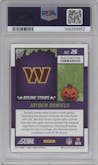 Jayden Daniels from the 2024 Score-a-Treat set featuring a Bats parallel graded by PSA and given an overall grade of 10.