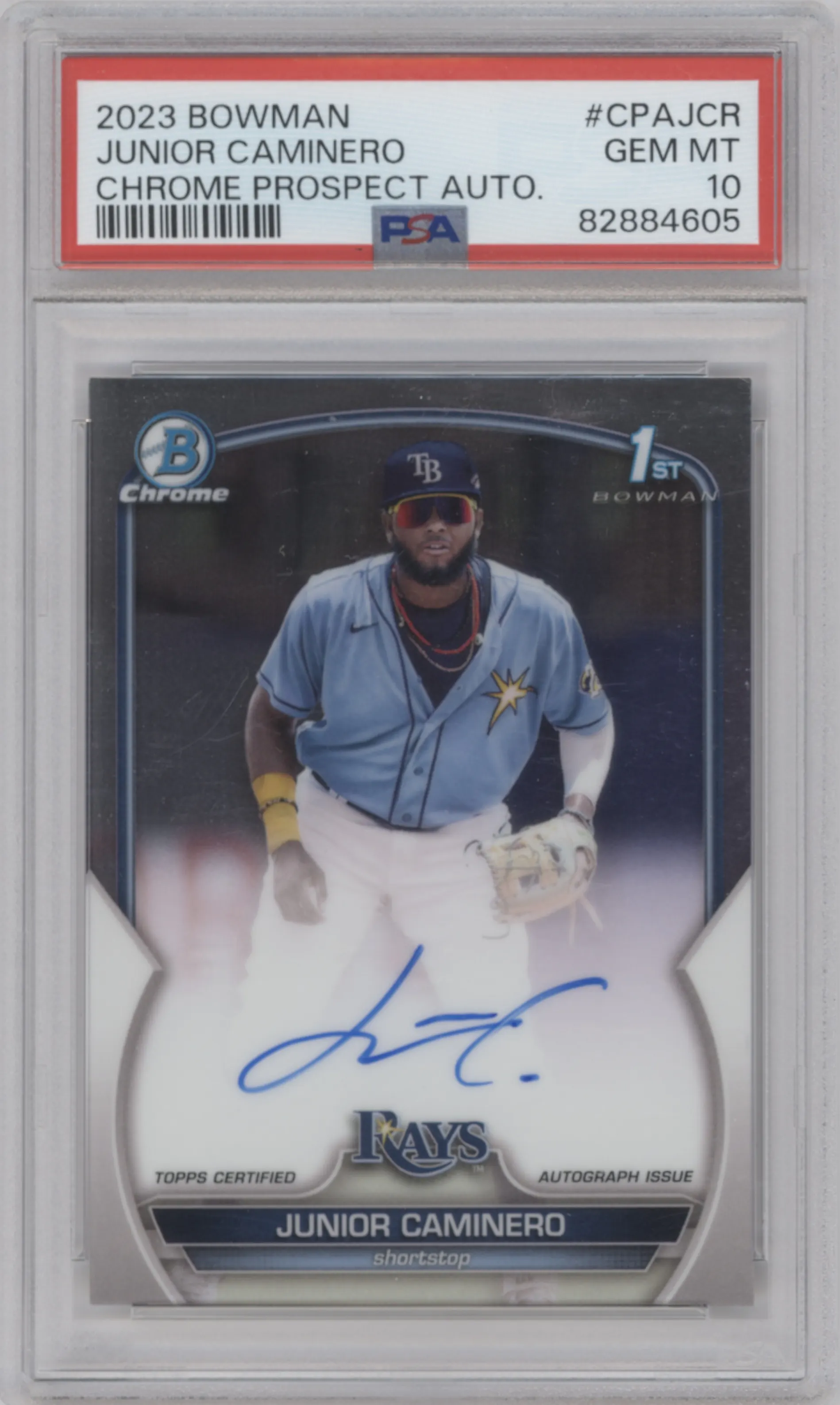 2023 Bowman Chr.Pros.Auto Junior Caminero #CPA-JCR PSA 10