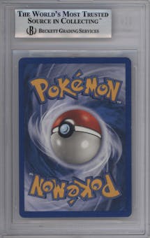 Charizard from the 2002 Pokemon  set graded by Beckett and given an overall grade of 8.5.