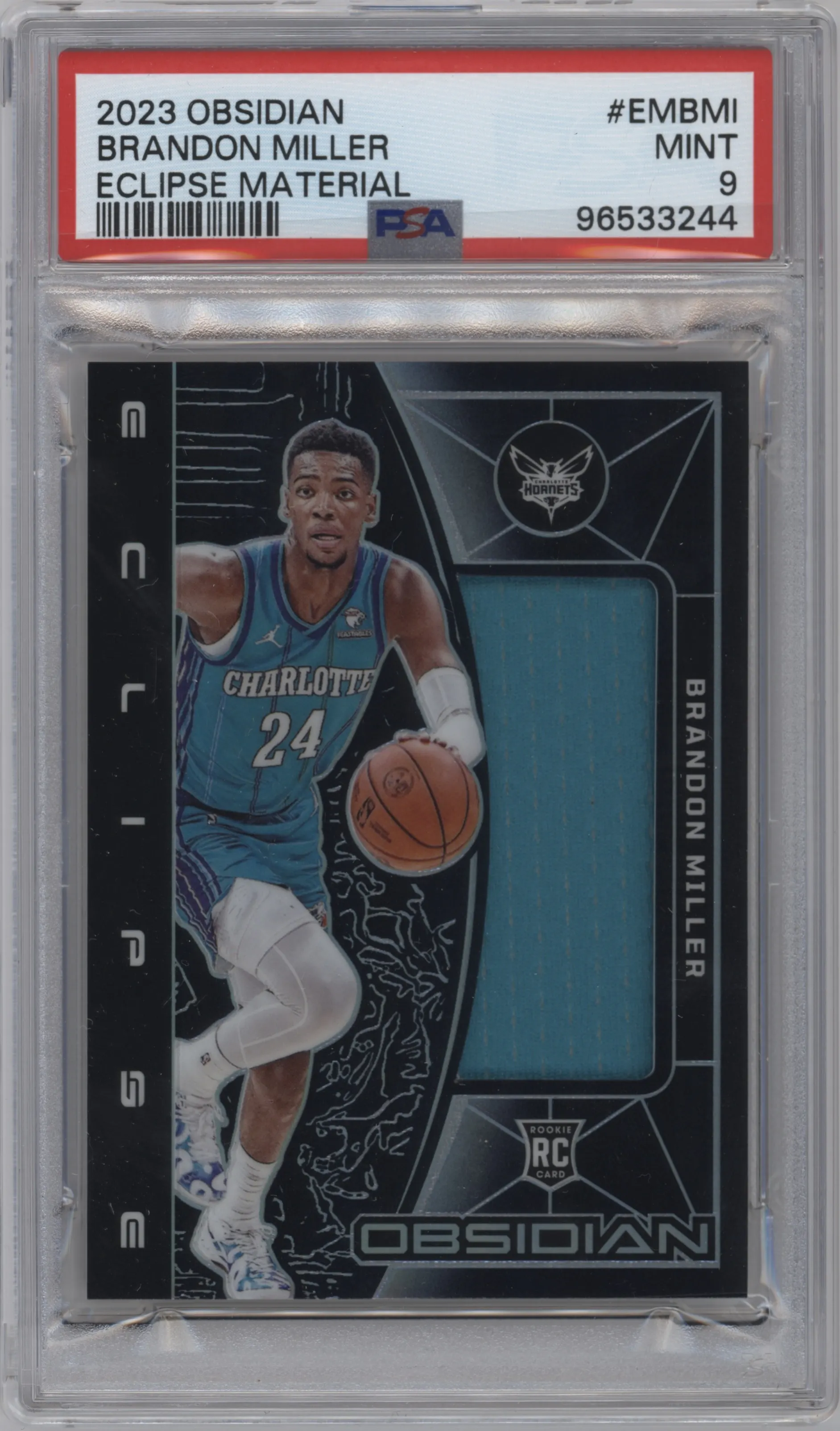 2023 Panini Obsidian Eclipse Mat. Brandon Miller #EM-BMI PSA 9