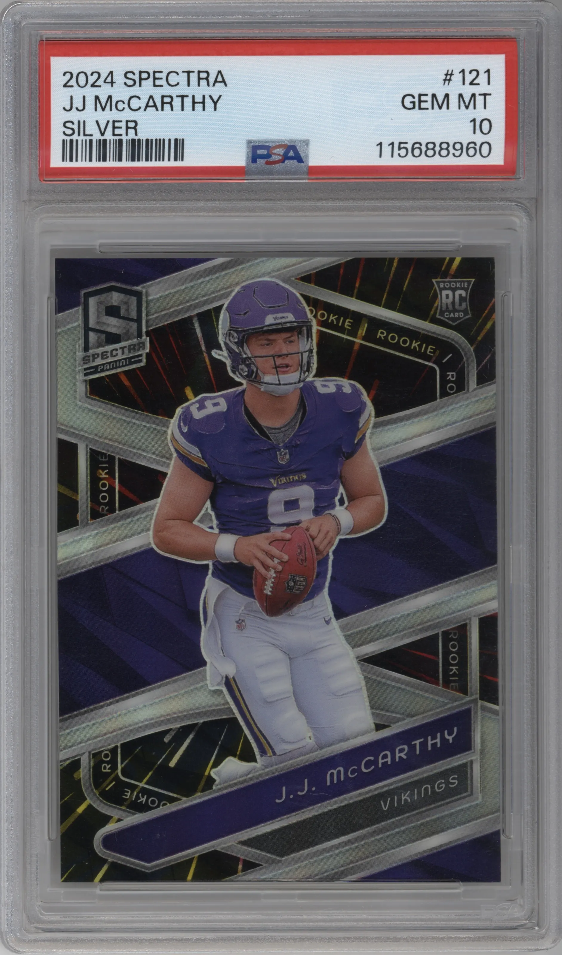 2024 Panini Spectra J.J. McCarthy Hyper PSA 10