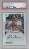 Kirk Cousins from the 2012 Panini Prizm set featuring a Prizm parallel graded by PSA and given an overall grade of 9.