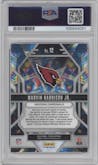 Marvin Harrison Jr. from the 2024 Panini Prizm set featuring a Green Prizm parallel graded by PSA and given an overall grade of 10.