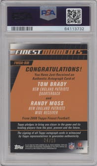 Tom Brady/Randy Moss  from the 2008 Topps Finest set graded by PSA and given an overall grade of 9.