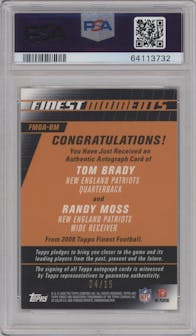 Tom Brady/Randy Moss  from the 2008 Topps Finest set graded by PSA and given an overall grade of 9.