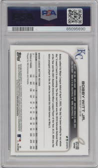 Bobby Witt Jr. from the 2022 Topps Chrome Update Sapphire Edition  set graded by PSA and given an overall grade of 9.