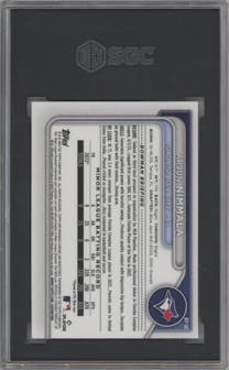 Arjun Nimmala from the 2024 Bowman Mega Box set graded by SGC and given an overall grade of 10.