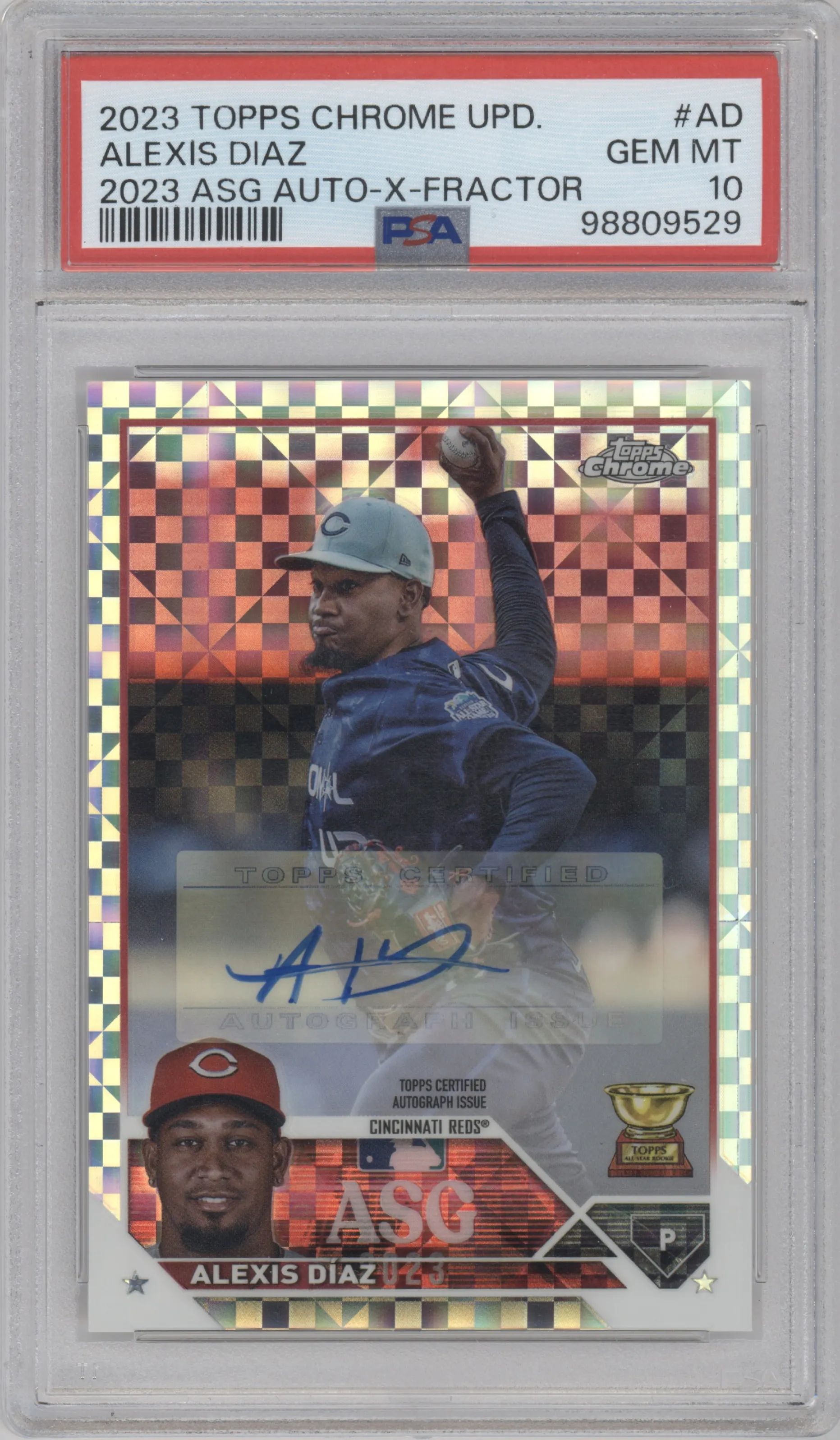 2023 Topps Chrome Update ASG Auto Alexis Diaz X-Fractor PSA 10