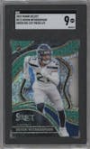 Devon Witherspoon from the 2023 Panini Select set featuring a Die-Cut Green parallel graded by SGC and given an overall grade of 9.