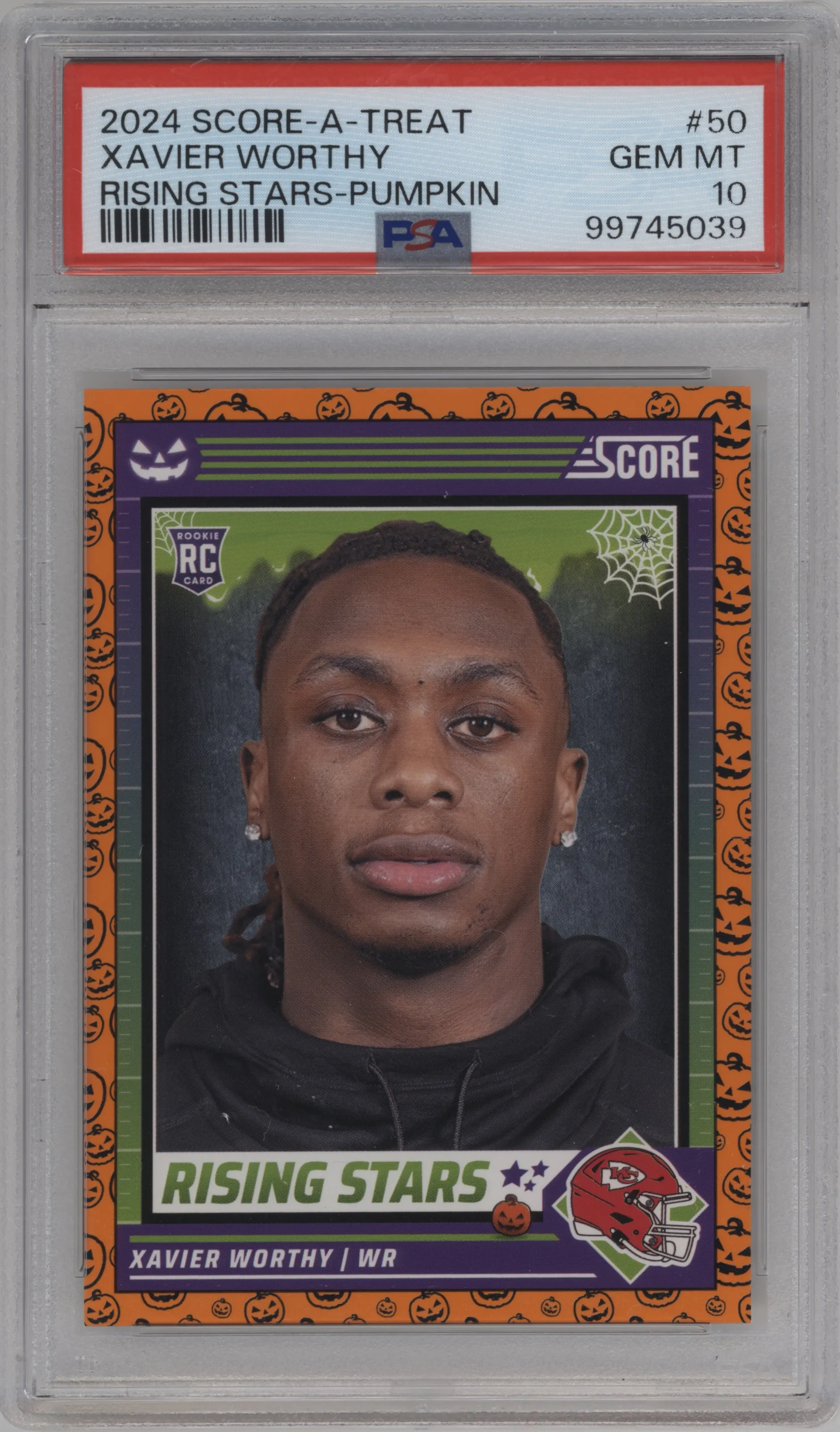 2024 Score-A-Treat Rising Stars Xavier Worthy Pumpkin PSA 10