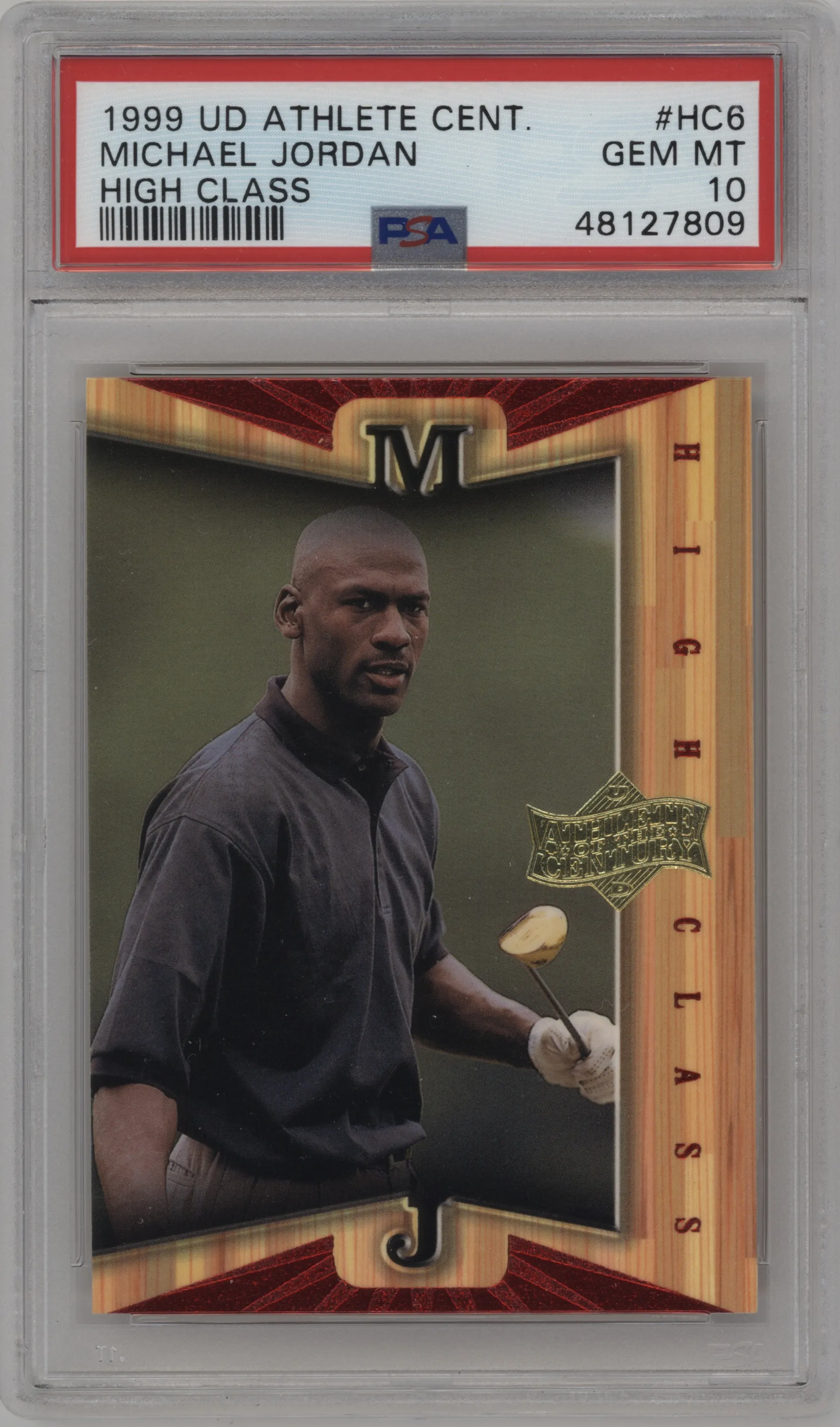1999 Upper Deck Michael Jordan Athlete of the Century High Class Michael Jordan PSA 10