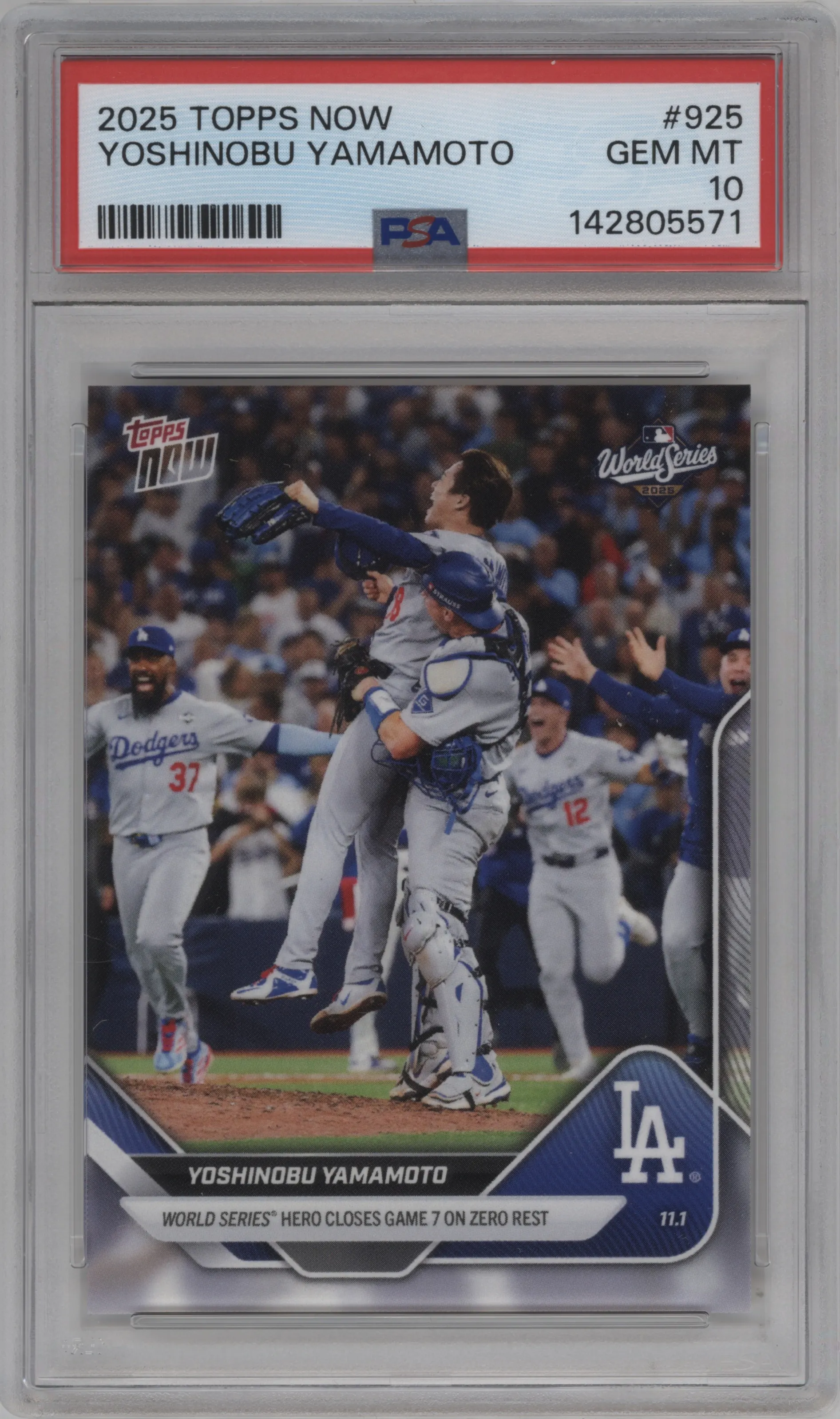2025 Topps Now Yoshinobu Yamamoto PSA 10