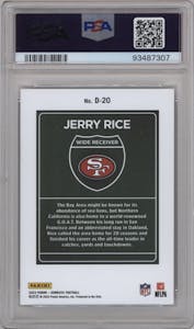  Jerry Rice from the 2023 Panini Donruss set graded by PSA and given an overall grade of 10.