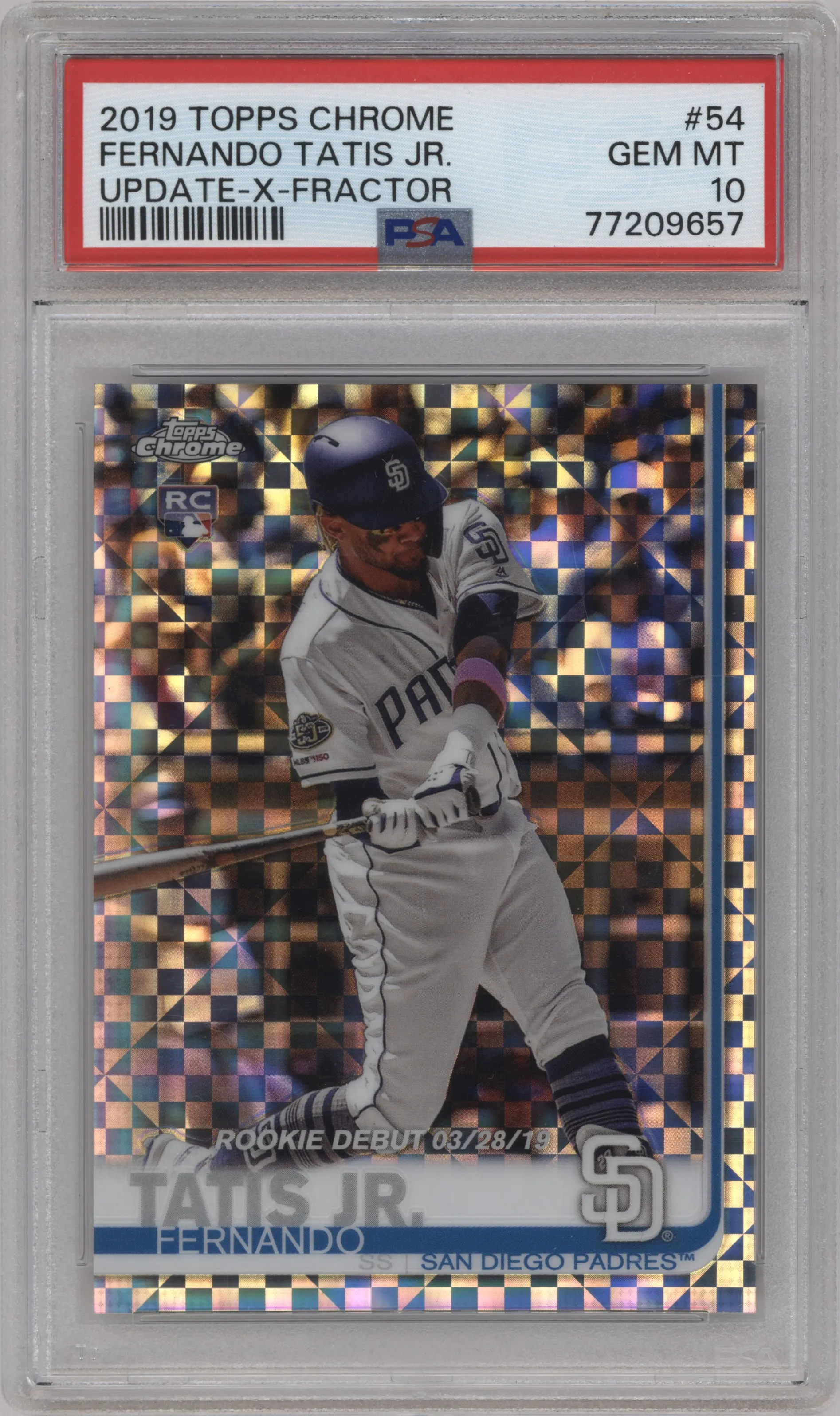 2019 Topps Chrome Update Fernando Tatis Jr. X-Fractor PSA 10