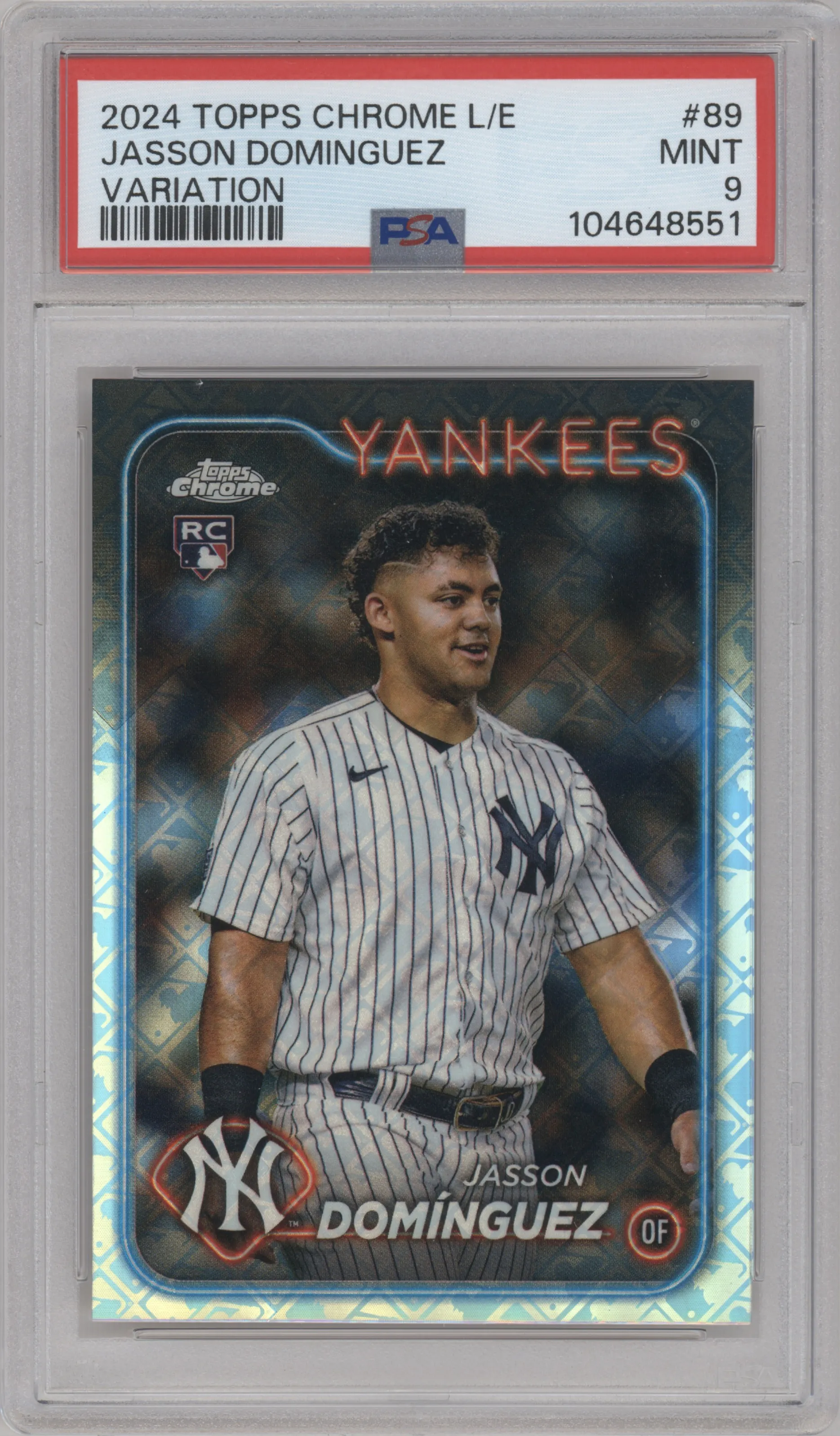 2024 Topps Chrome Logofractor Image Var. Jasson Dominguez PSA 9