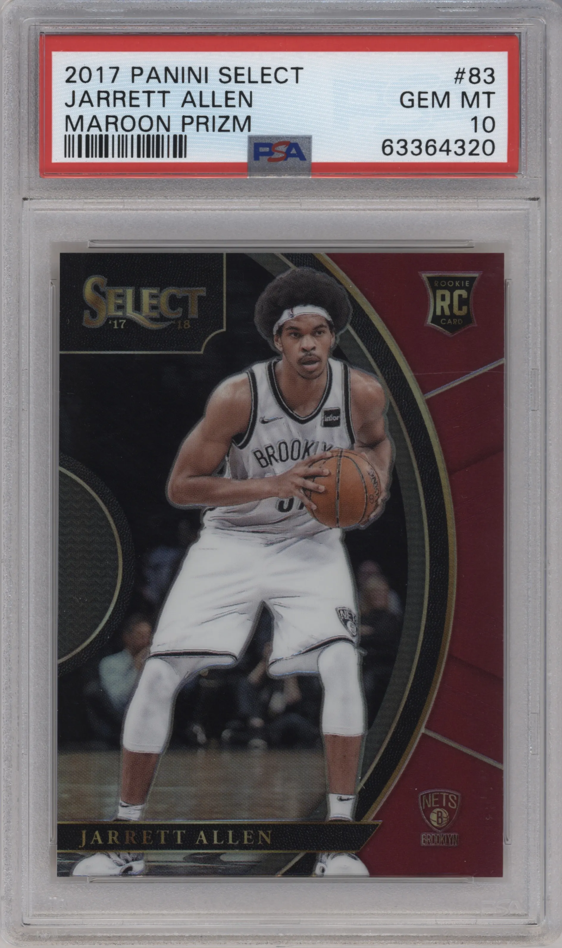 2017 Panini Select Jarrett Allen Maroon Prizm PSA 10