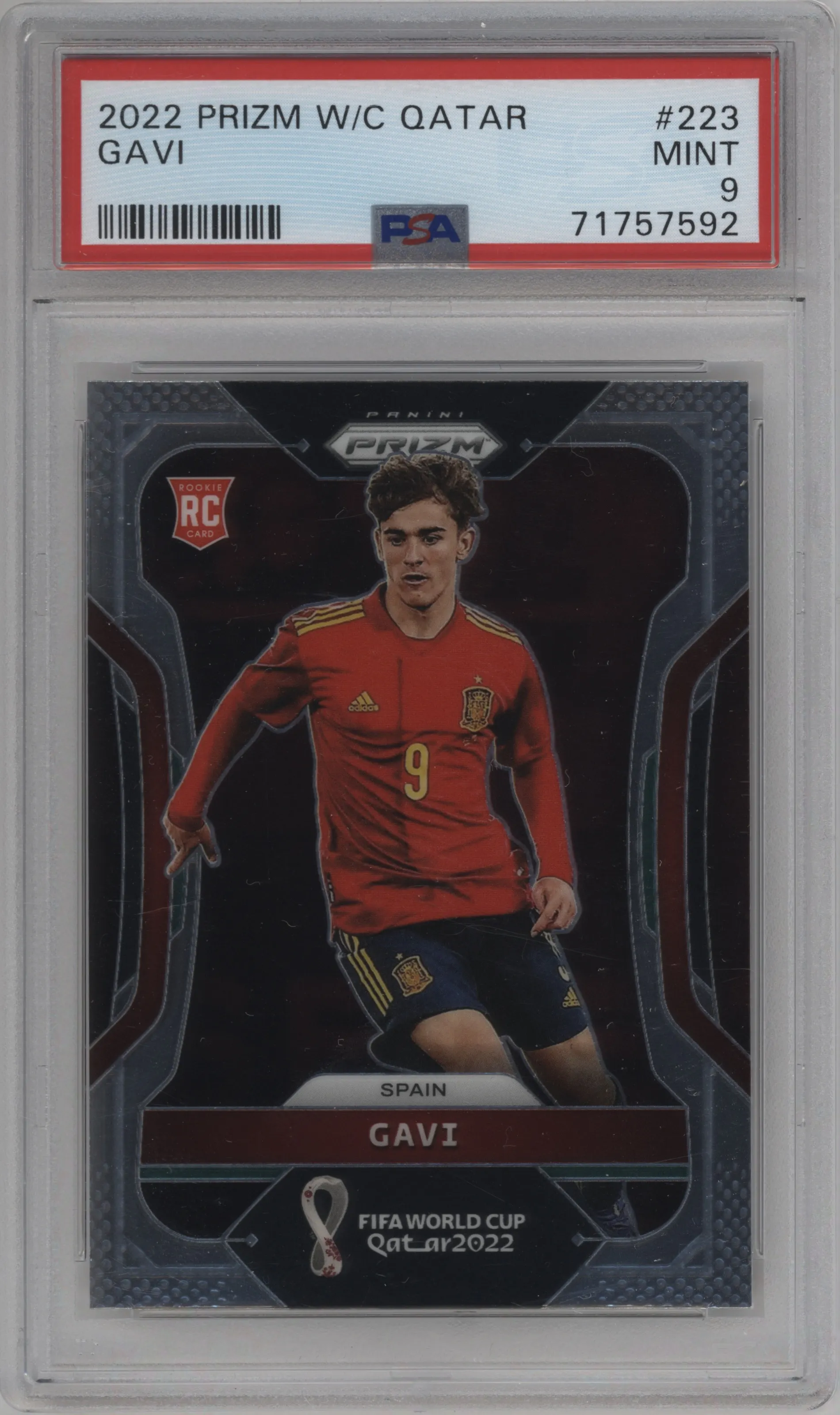 2022 Panini Prizm FIFA WC Qatar Gavi PSA 9