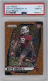 Marvin Harrison Jr. from the 2024 Panini Prizm set featuring a Disco parallel graded by PSA and given an overall grade of 10.