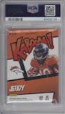 Jerry Jeudy from the 2020 Panini Absolute set graded by PSA and given an overall grade of 9.