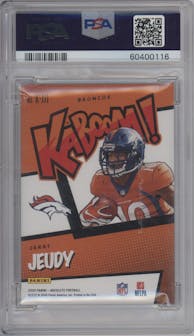 Jerry Jeudy from the 2020 Panini Absolute set graded by PSA and given an overall grade of 9.