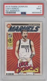 Luka Doncic from the 2019-20 Panini Donruss set graded by PSA and given an overall grade of 9.