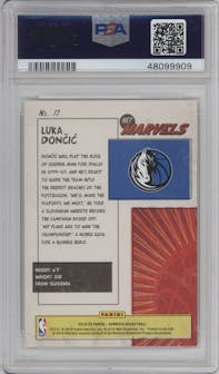 Luka Doncic from the 2019-20 Panini Donruss set graded by PSA and given an overall grade of 9.