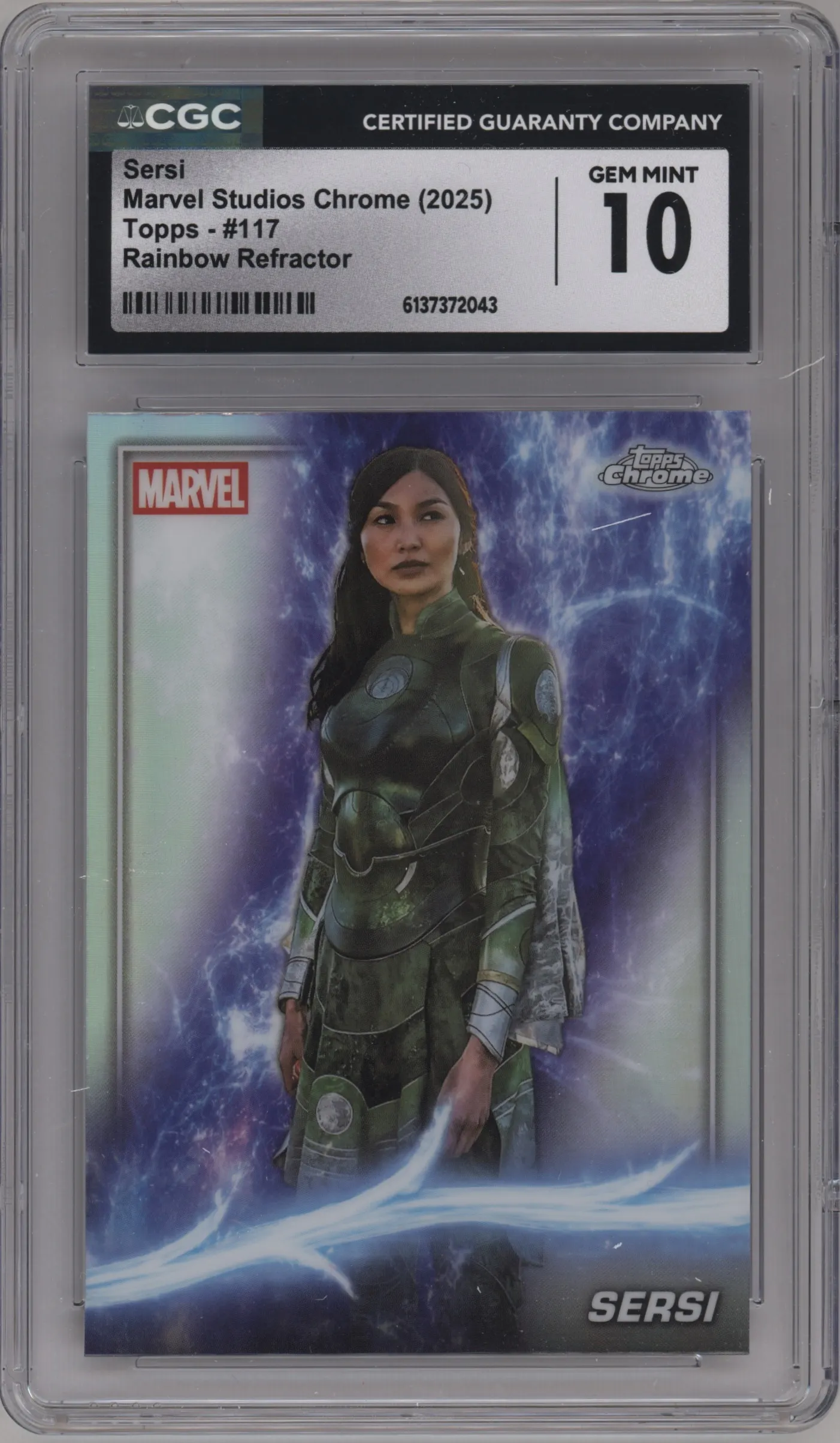 2025 Topps Chrome Marvel Studios Sersi Rainbow Refractor #117 CGC 10