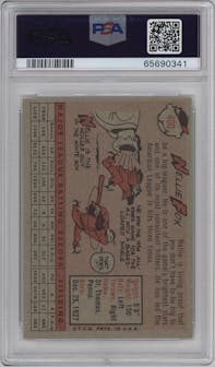 Nellie Fox from the 1958 Topps set graded by PSA and given an overall grade of 9.