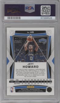 Jett Howard from the 2023-24 Panini Obsidian set featuring a Electric Etch Molten Mojo parallel graded by PSA and given an overall grade of 9.