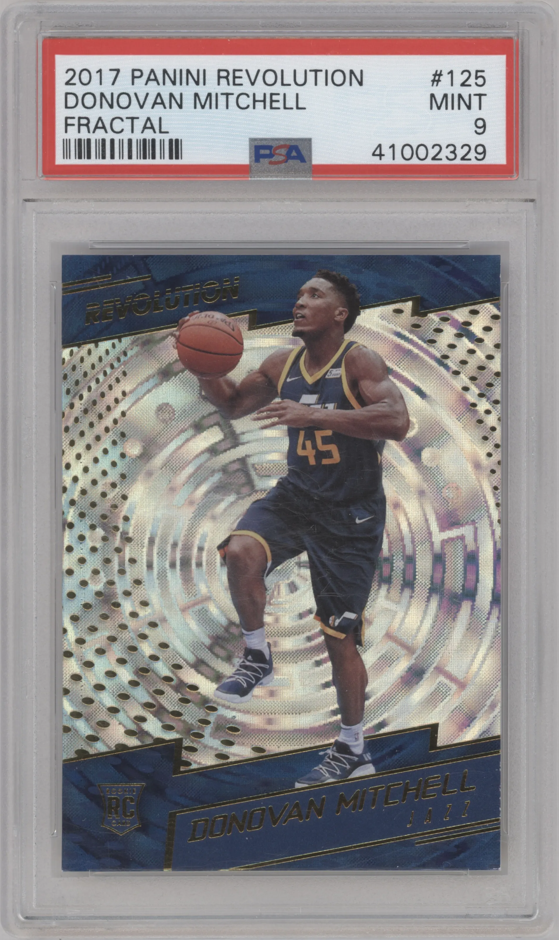 2017 Panini Revolution Donovan Mitchell Fractal #125 PSA 9
