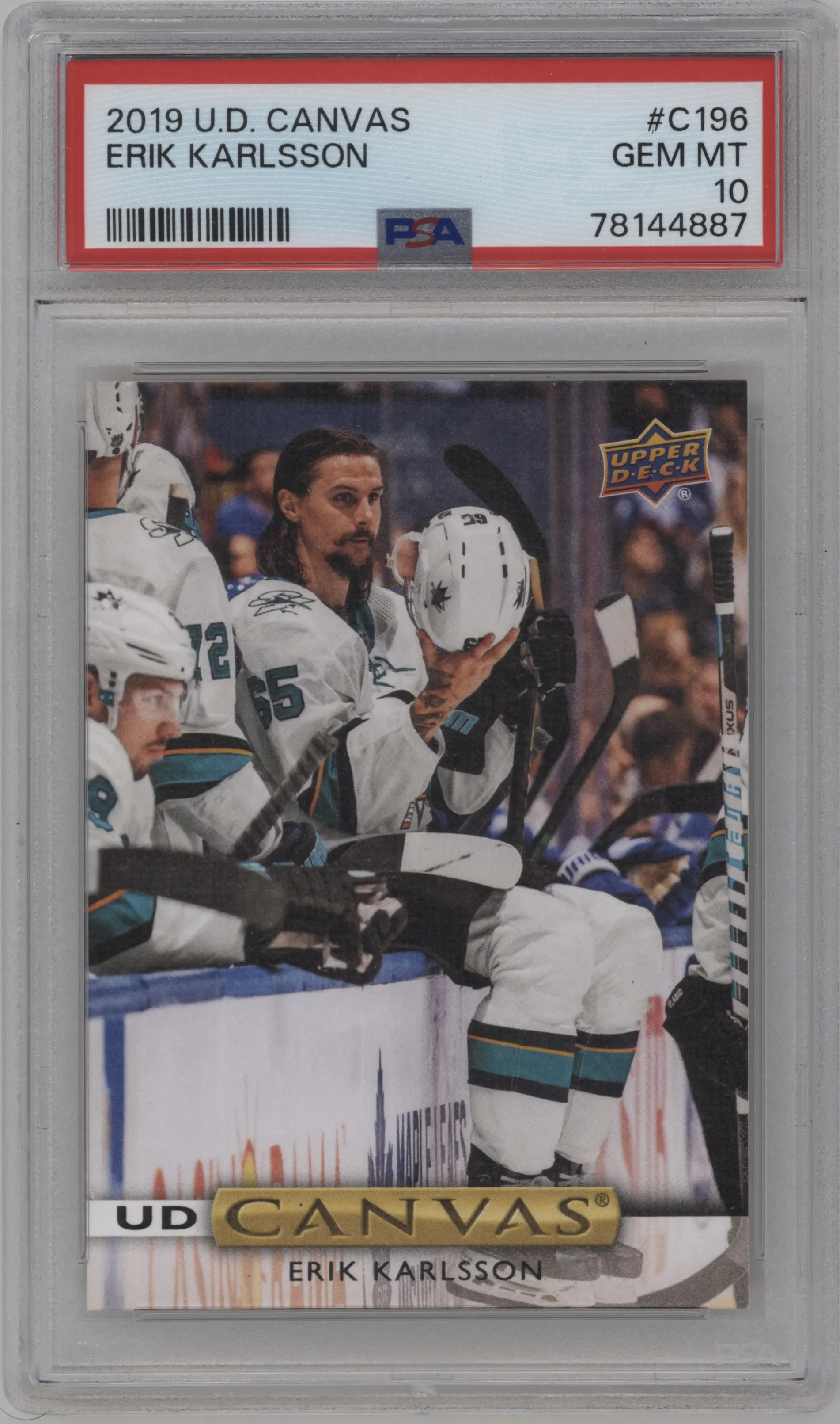 2019 Upper Deck Canvas Erik Karlsson #C196 PSA 10