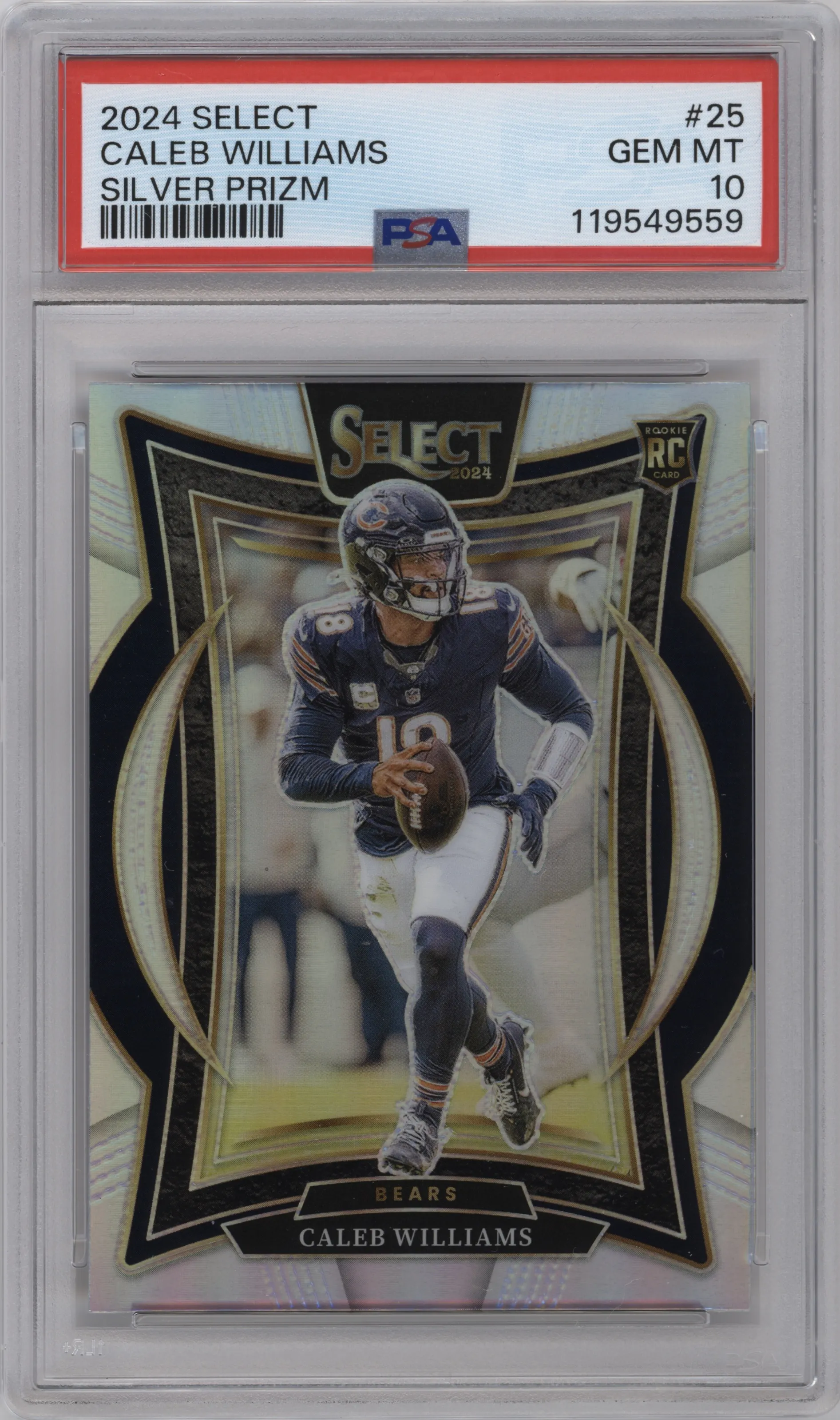 2024 Panini Select Caleb Williams Silver Prizm #25 PSA 10