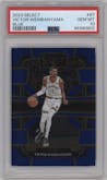 Victor Wembanyama from the 2023-24 Panini Select  set featuring a Blue Retail parallel graded by PSA and given an overall grade of 10.