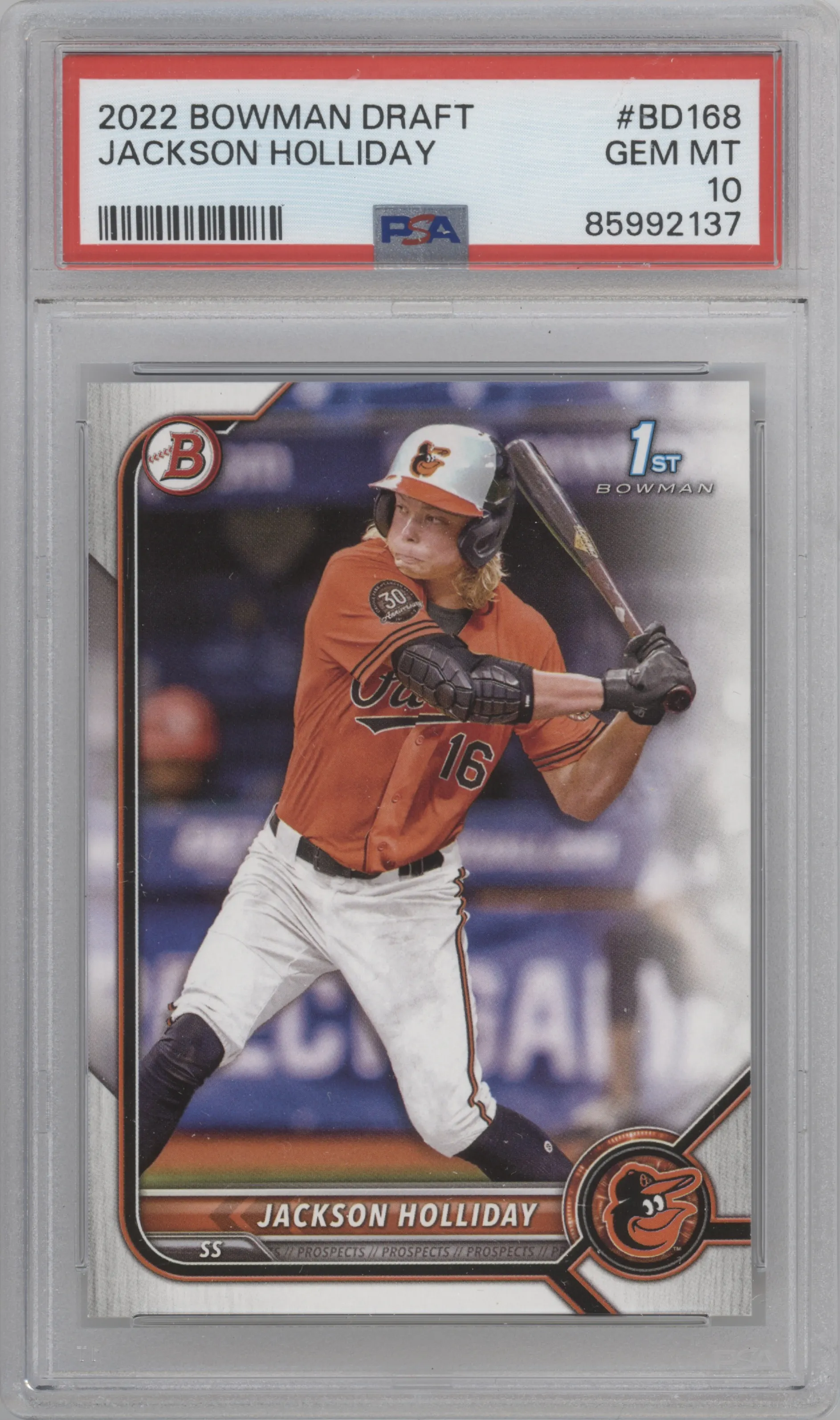 2022 Bowman Draft Jackson Holliday PSA 10