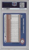Shohei Ohtani from the 2024 Topps Chrome Lids x Mitchell & Ness set graded by PSA and given an overall grade of 10.