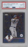 Shohei Ohtani from the 2024 Topps Chrome Lids x Mitchell & Ness set graded by PSA and given an overall grade of 10.