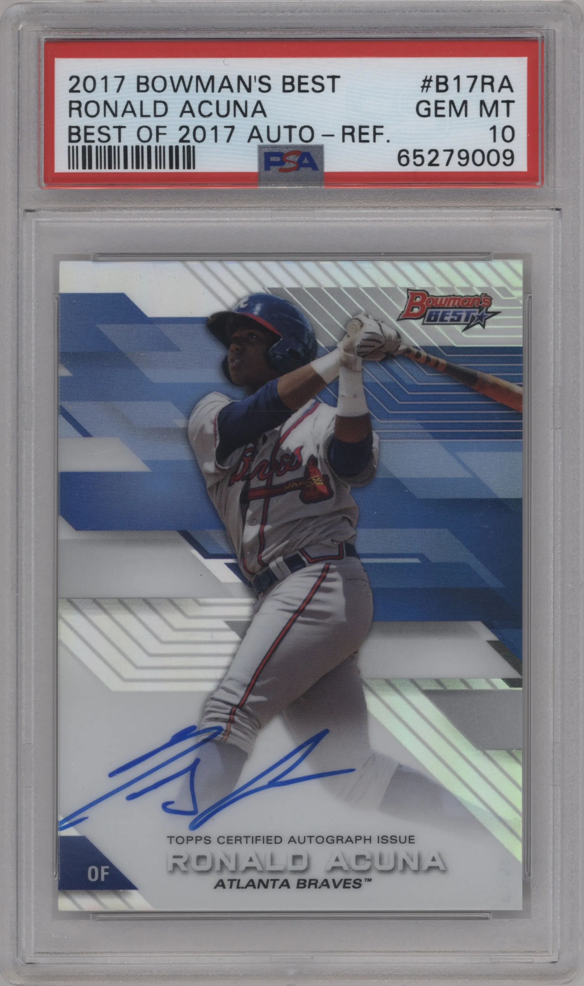 2017 Bowman’s Best Best of 2017 Auto Ronald Acuna Refractor #B17-RA PSA 10