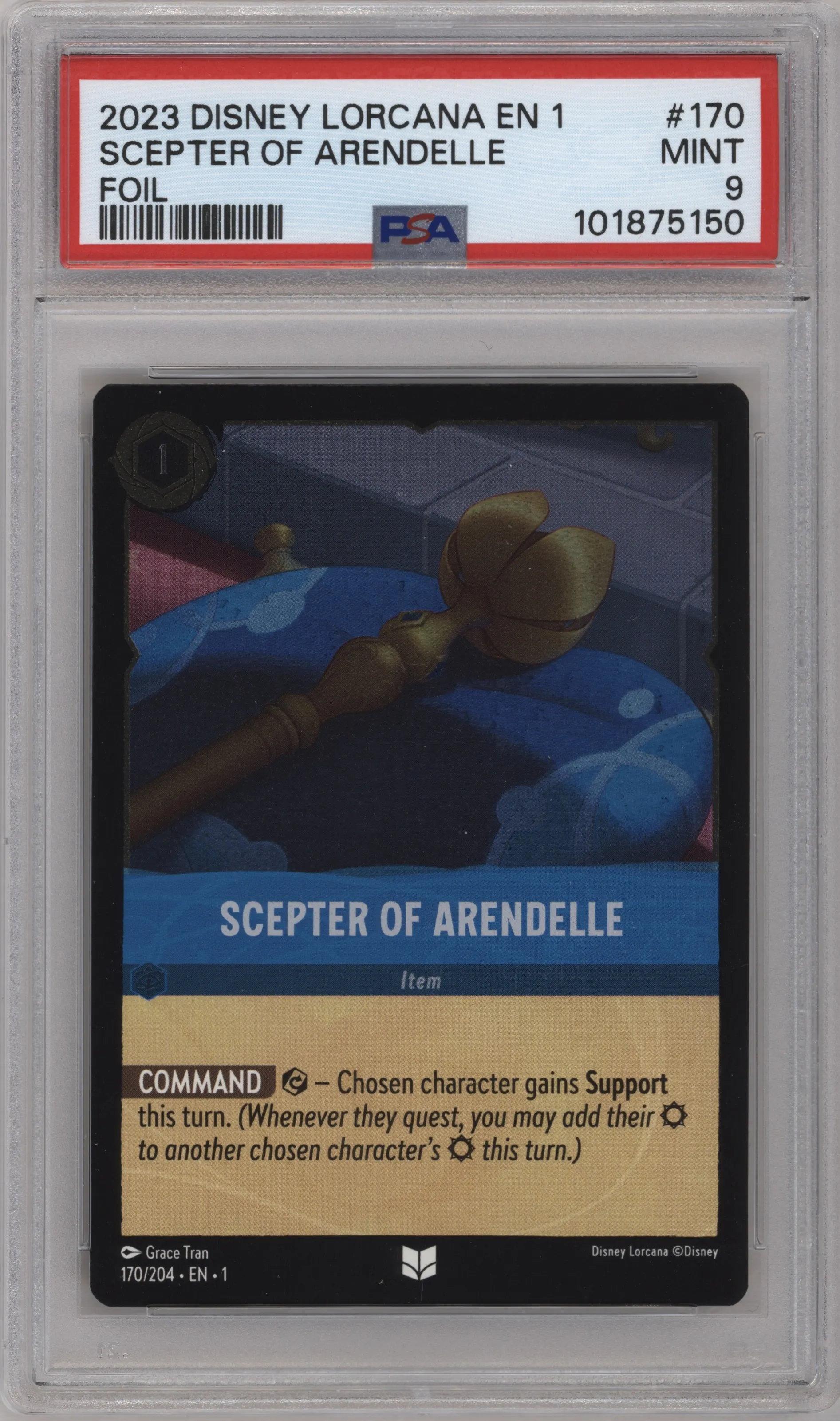 2023 Disney Lorcana The First Chapter Scepter of Arendelle Foil PSA 9