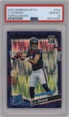 C.J. Stroud from the 2023 Donruss Optic set featuring a  Purple Shock parallel graded by PSA and given an overall grade of 10.