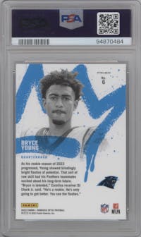 Bryce Young from the 2023 Donruss Optic set graded by PSA and given an overall grade of 9.